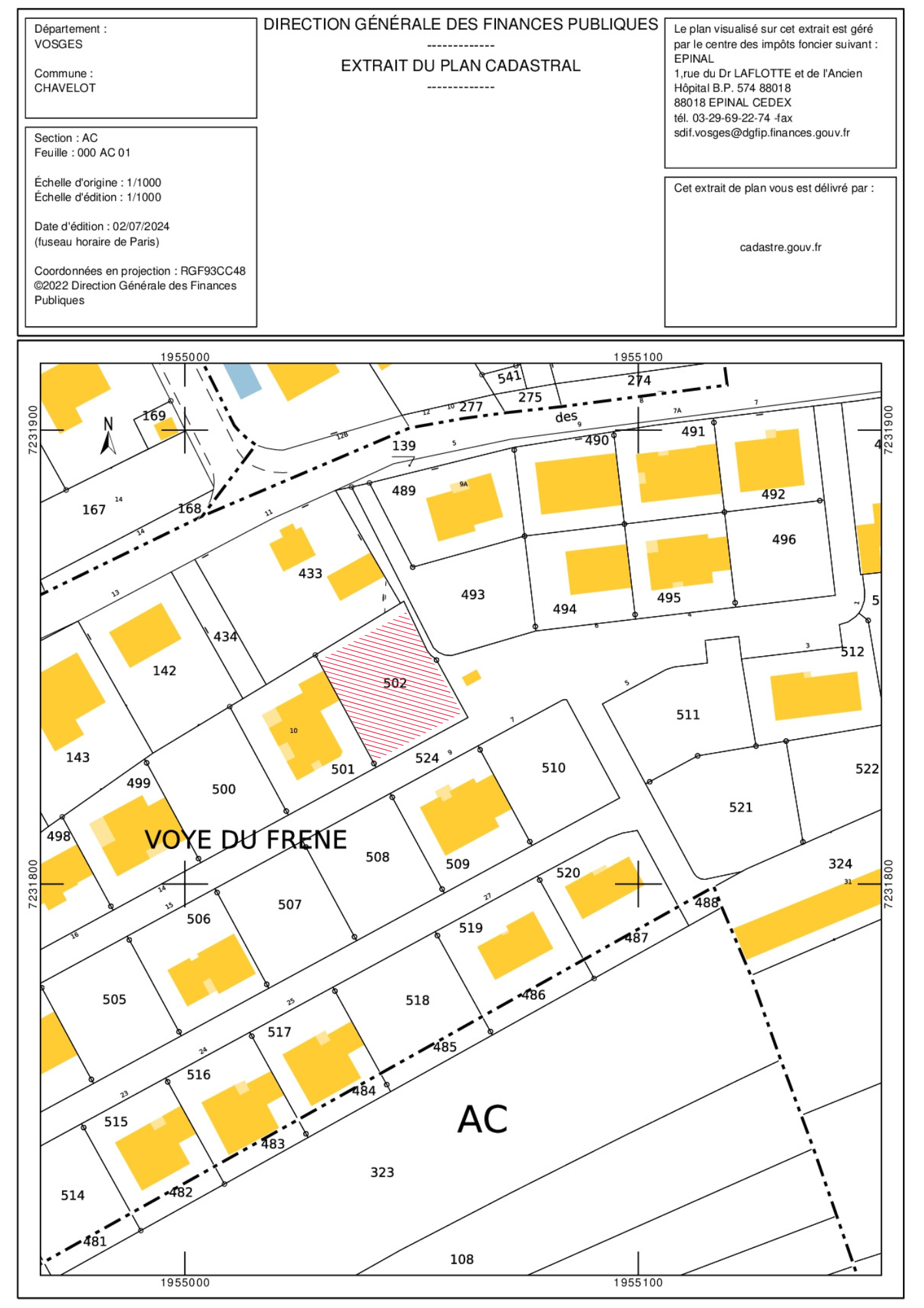 Cadastre Terrain Chavelot